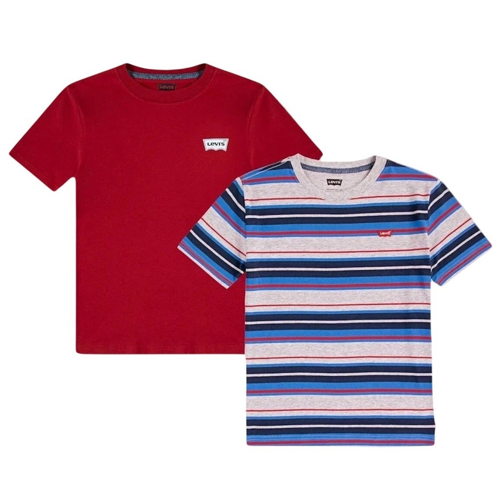 Levi's 2 Pack Graphics + Stripes Tees Youth XL 18/20 Short Sleeve Crew Neck - Picture 2 of 8